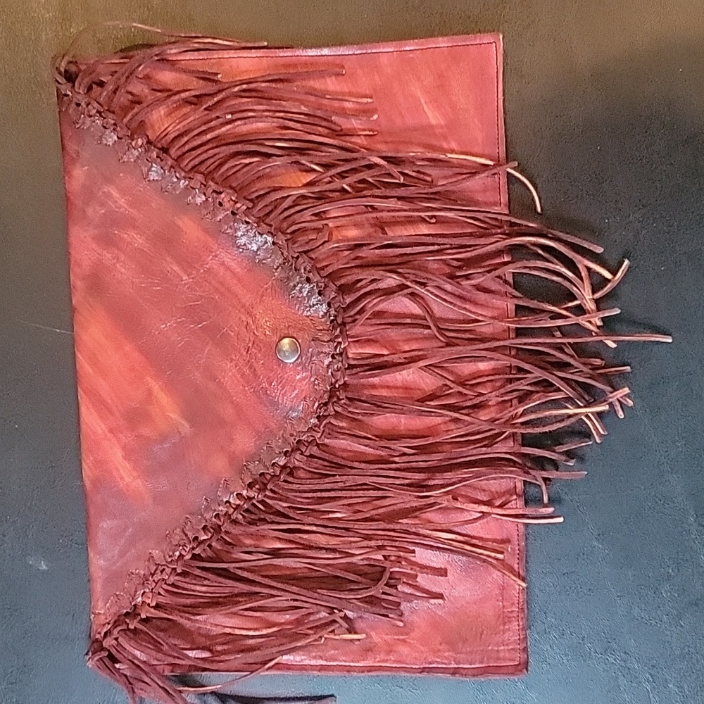 Red Leather Clutch Bag